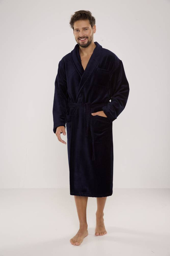 803 / 819 Bata de hombre de rizo doble Forex - todo azul marino (azul oscuro)