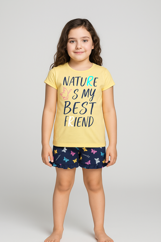Mariposa Pijama niña Moda Italiana - amarillo/azul