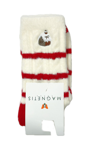 Calcetines de mujer Magnetis YN5034 Calcetines de Navidad de algodón con bordado decorativo
