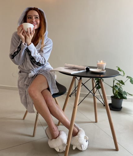 626 Abigail Bata corta de mujer Forex - gris claro