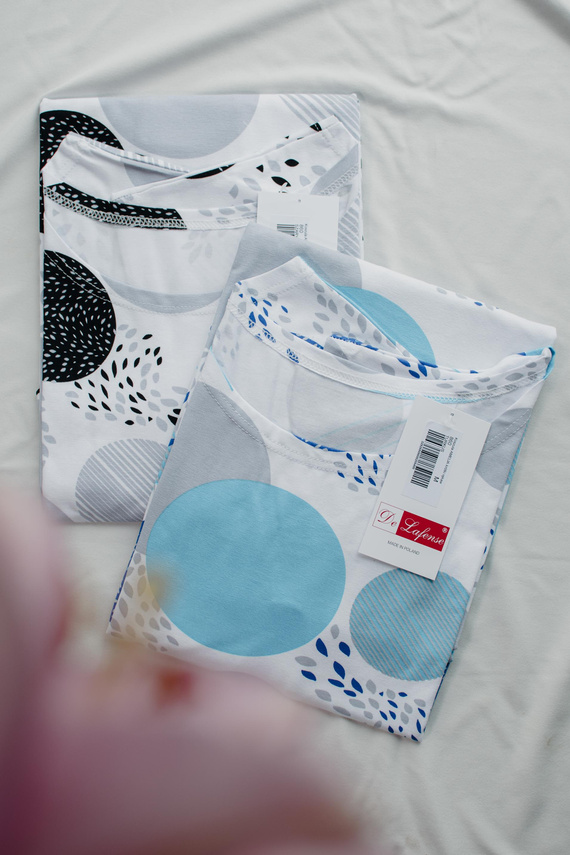 860 Camisón Amelia De Lafense - manga corta, viscosa suave - turquesa