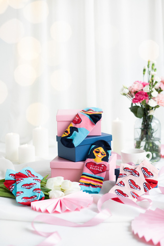 K89S Calcetines para pies Super Mama Italian Fashion - azul marino/colores