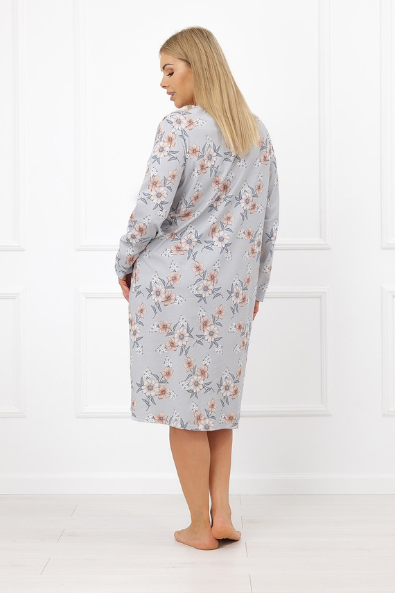 Camisón de mujer Italian Fashion Basma 100% algodón flores largo