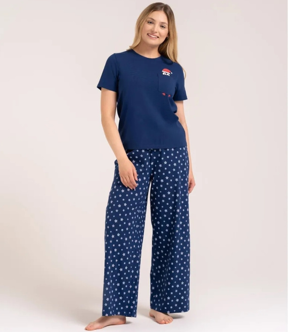 Moraj PDD4300-025 Pijama de mujer azul marino 95% algodón navideña
