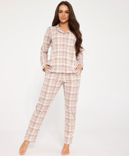 482/434 Smile 4 Cornette pijama de mujer - algodón, desabrochado, con cuello