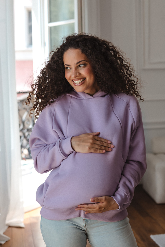 Sudadera premamá y de lactancia Milk&love Motherhood oversize violeta suave