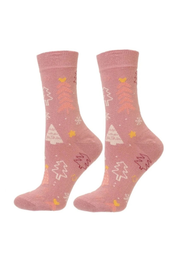 Calcetines de mujer Moraj CSLS250-048 navideños de algodón sin costuras, sin compresión