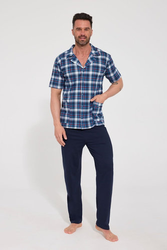 Pijama para hombre Cornette 318/62 de algodón con apertura y manga corta