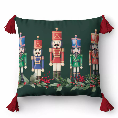 5378 Una Navidad Deco Detexpol Cascanueces funda de almohada decorativa - cremallera