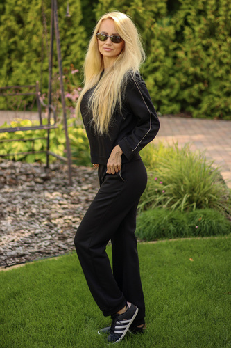 Maio chándal mujer Mirale algodón 95% algodón 5% elastán, producción polaca - elegante conjunto deportivo - negro