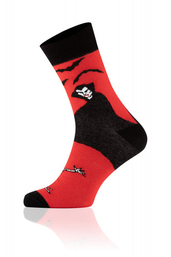 S146D Drácula Calcetines Largos Moda Italiana - negro/rojo/blanco
