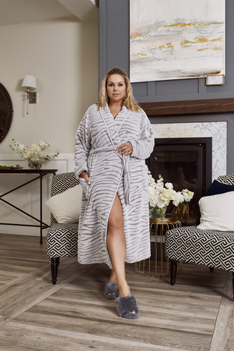 Albornoz polar Asma Ladies Italian Fashion - gris