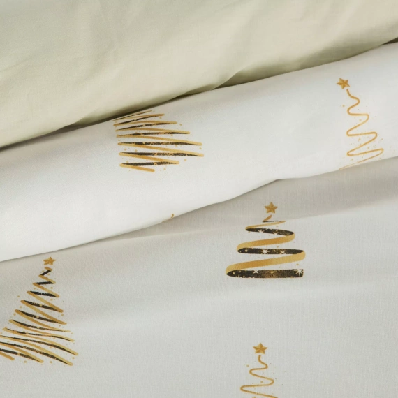 Guirnalda de Navidad ropa de cama Eurofirany blanco/oro - algodón ranforce, reversible