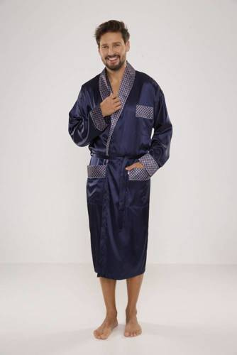 940 Albornoz de satén para hombre Forex - azul marino