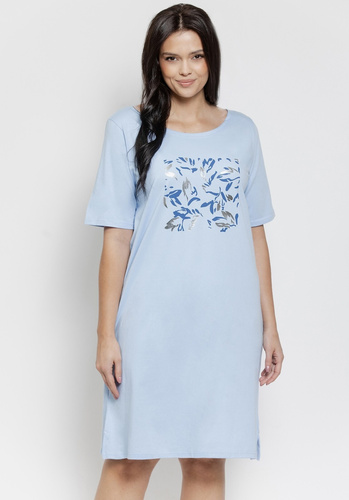 Valentina 3572/3537 Camisón Taro azul - algodón, manga corta