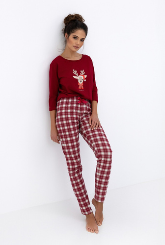 Pijama Mallory de Sensis - pijama de mujer de algodón con pantalón largo y estampado navideño
