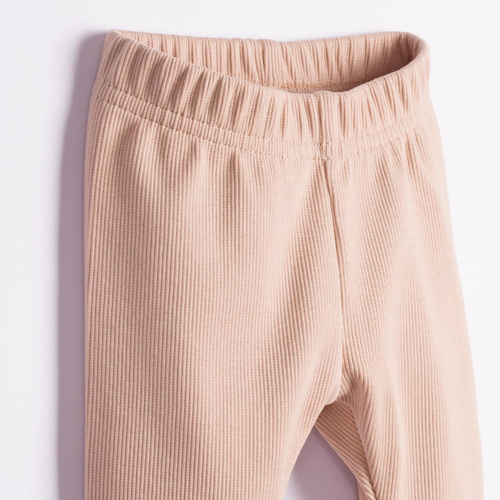228017 Nicol FARMA Pantalones para bebé beige elásticos con canalé