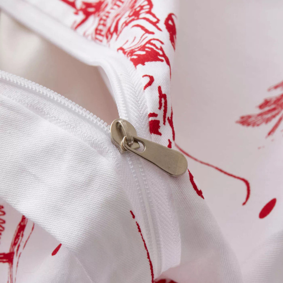 Laponia Navidad ropa de cama de satén de algodón Spod Igły i Nitki blanco rojo - elegante y suave