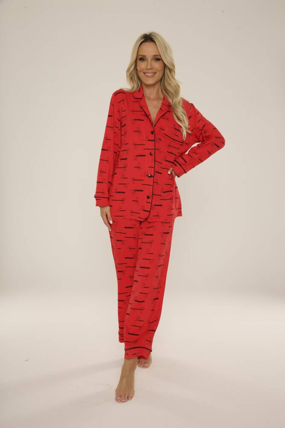 718 Madeleine Cat Love Pijama de mujer Forex - rojo