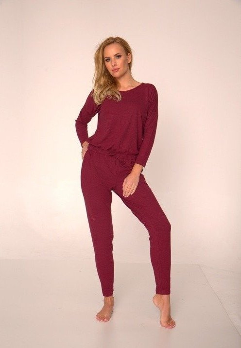 305 Paula Traje de pijama para mujer - granate