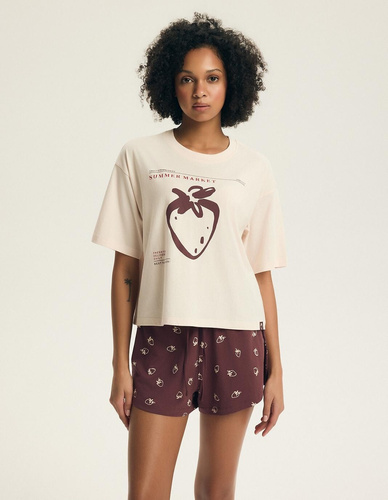 Pijama mujer Henderson Evika 44474 – algodón, fresas, shorts