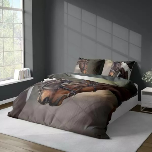 4990 A Ropa de cama de microfibra 3D con motivo de caballo - Detexpol