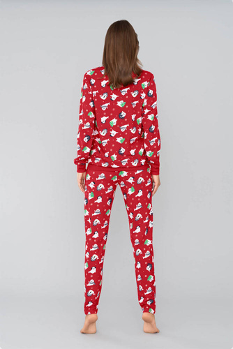 Koda Pijama de señora italiano Fashion-print rojo