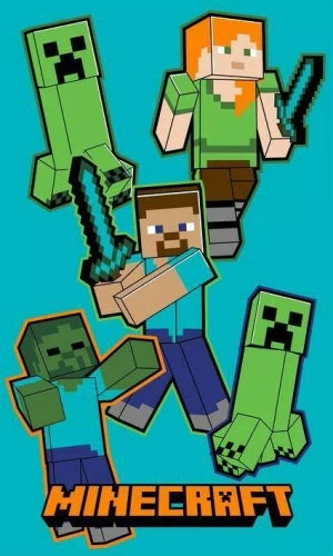 Minecraft Crawler Toalla para niños | 100% algodón, 350 g/m², con etiqueta