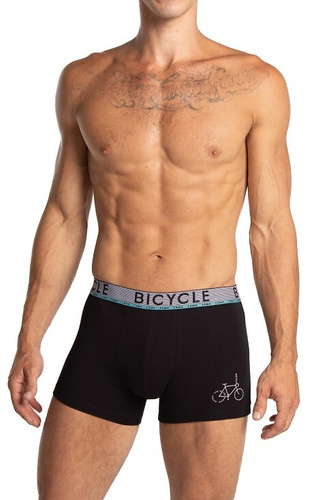 M-1064 Calzoncillos bóxer para hombre Lama negro-menta - algodón, entallados, estampado bici, 2 unidades