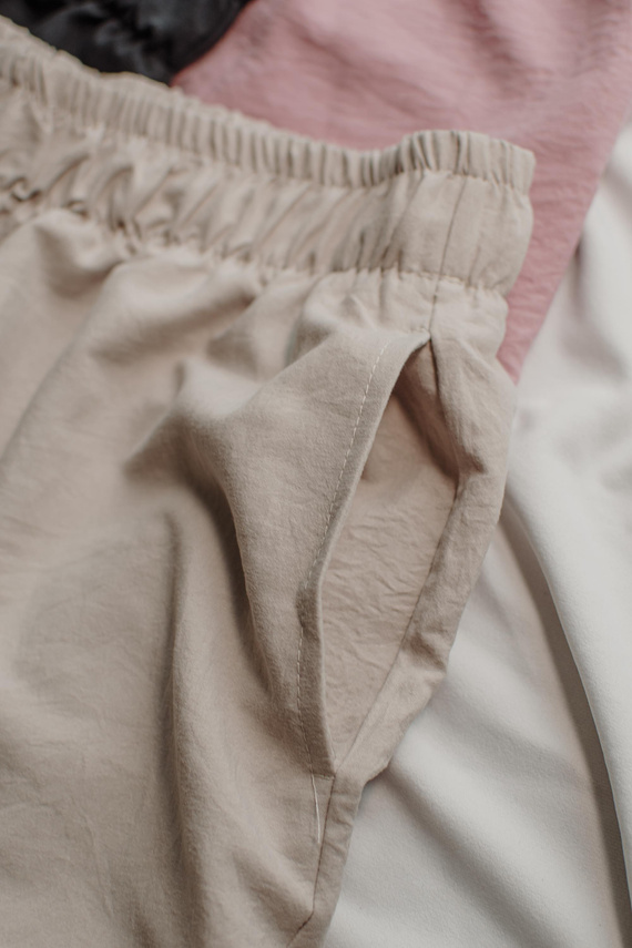 Maeve 875 De Lafense pantalón de pijama de mujer - largo, liso, con bolsillos - arena