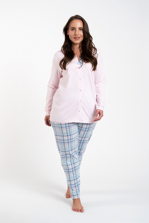Pijama y pantalón de manga larga Emilly Unzipped Ladies' Italian Fashion - rosa/estampado