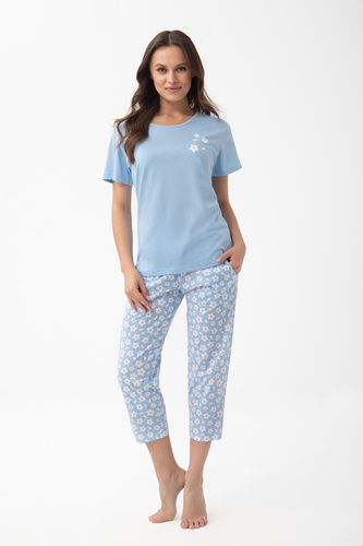 1301 Luna Pijama mujer algodón 3/4 floral suave cómoda 100% algodón