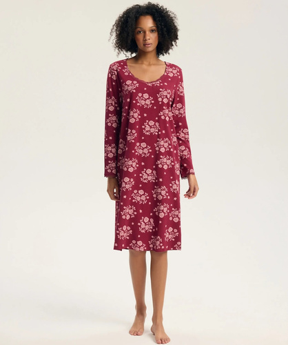 Henderson Greta 45407 Camisón 100% Algodón Encaje Carmine