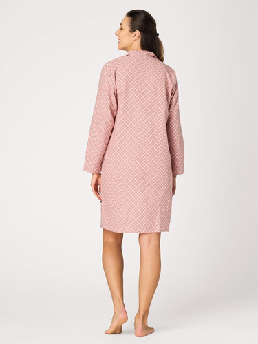 Camisón Key LND 743 rosa – franela de algodón, abotonado