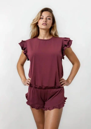 Pijama mujer Dkaren Lulu 2 algodón set shorts cómodo ligero