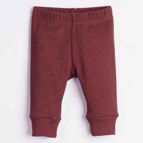 228019 Nicol FARMA Pantalones para bebé elásticos en canalé color marrón oscuro