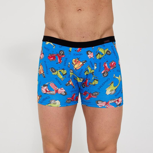 280/253 Calzoncillos bóxer Vespa Cornette Tattoo para hombre - algodón con elastano, divertido estampado de colores, elástico en el túnel, en caja