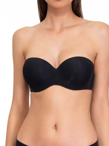 1580 Sujetador push-up Fantastic - bandeau, microfibra Sielei negro