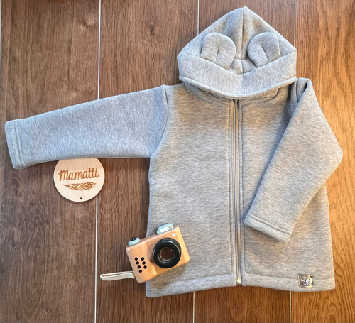 Sudadera con cremallera para niña BH101 gris - Mamatti