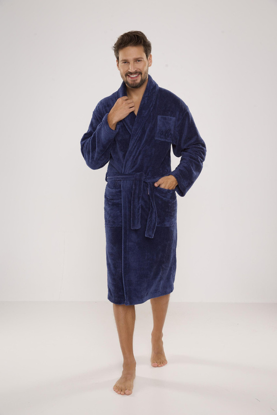 811 Albornoz de felpa para hombre De Lafense - denim