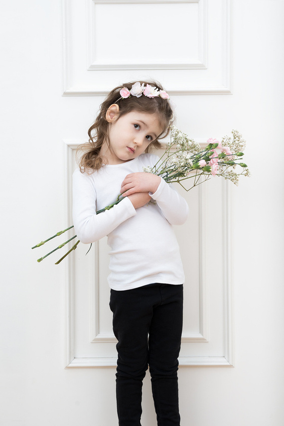 Camiseta Tosia para niña, manga larga Italian Fashion- blanca