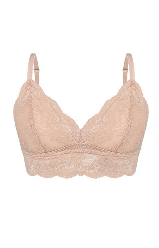 Kaja 02 Sujetador sin aros rosa Mefemi - de encaje, suave, cómodo, con un lazo decorativo