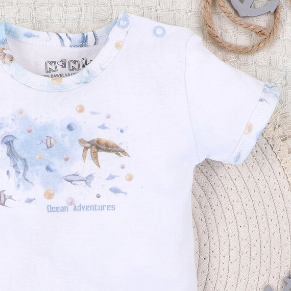 ABN-5448 Body de algodón orgánico Sea Of Joy de Nini - algodón orgánico, manga corta