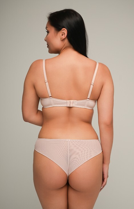 2202 Sujetador push-up Ava beige - liso, tirantes amovibles, insertos amovibles