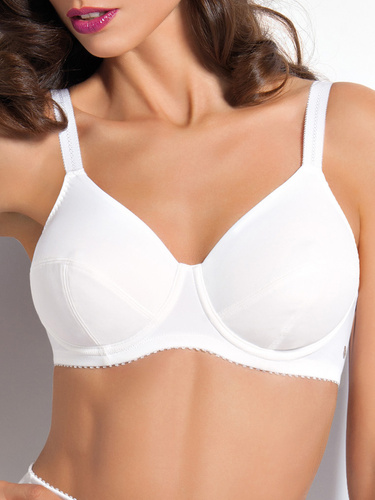 Donna 1962 Sujetador suave de microfibra con aros, algodón, blanco