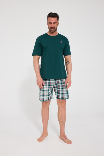 Cornette Wild Nature 326/350 Pijama para Hombre 100% Algodón Verde Corta