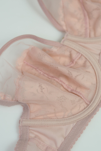 Mediolano Jasmin 19150 sujetador plunge encaje rosa escote V