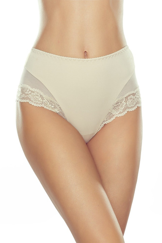 Vensa Eldar beige- braga reductora, talle alto, microfibra y encaje, elegante