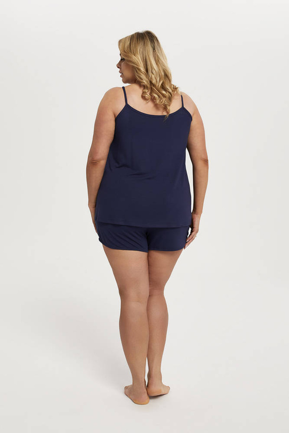 Song Pijama de señora de tirantes estrechos, pantalón corto Italian Fashion - azul marino