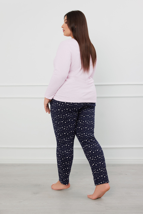 Arugia Pijama señora manga larga, pantalón largo Moda Italiana - rosa/estampado